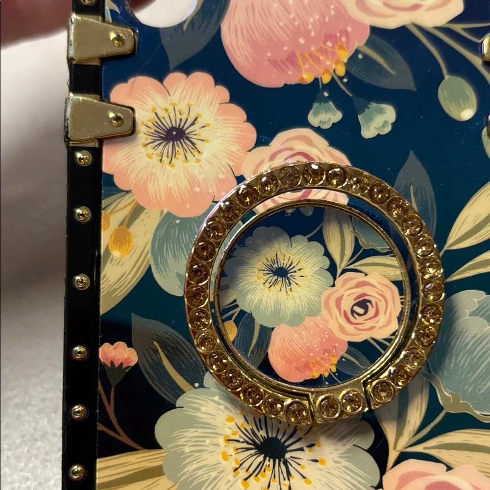 Floral Pattern Phone Case with Ring Holder